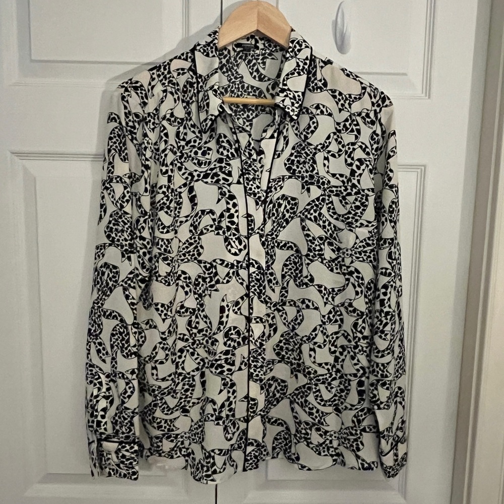 Express - Dalmatian print button up blouse